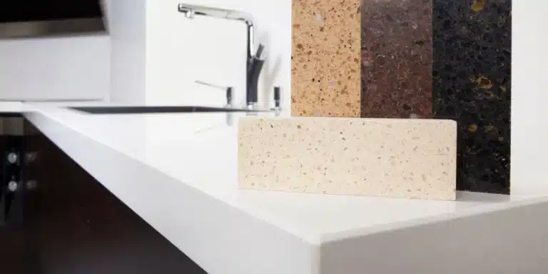 plan de travail quartz blanc