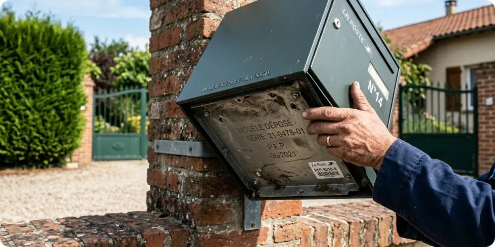 Inspection d'une boite aux lettres francaise pour detecter des signes de cambriolage