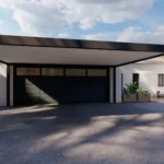 Carport aluminium adossé garage maison moderne