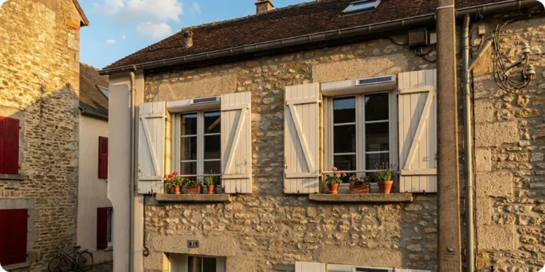 Volet+roulant+solaire+installé+sur+façade+de+maison