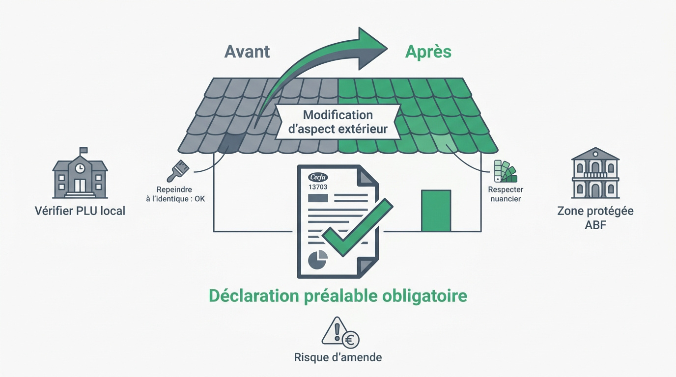 Formulaire de déclaration préalable pour travaux de toiture