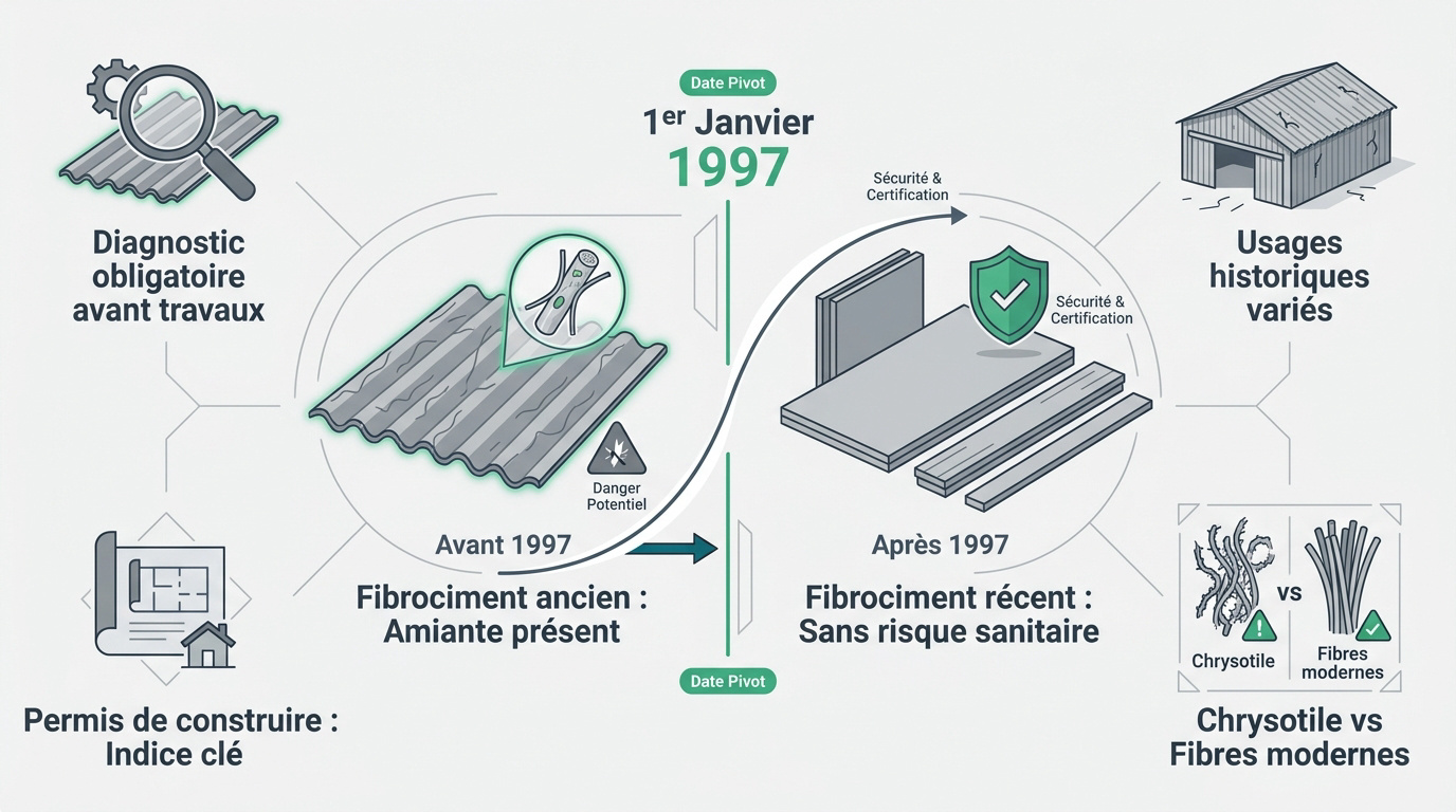 Comparaison entre plaques fibrociment avec et sans amiante