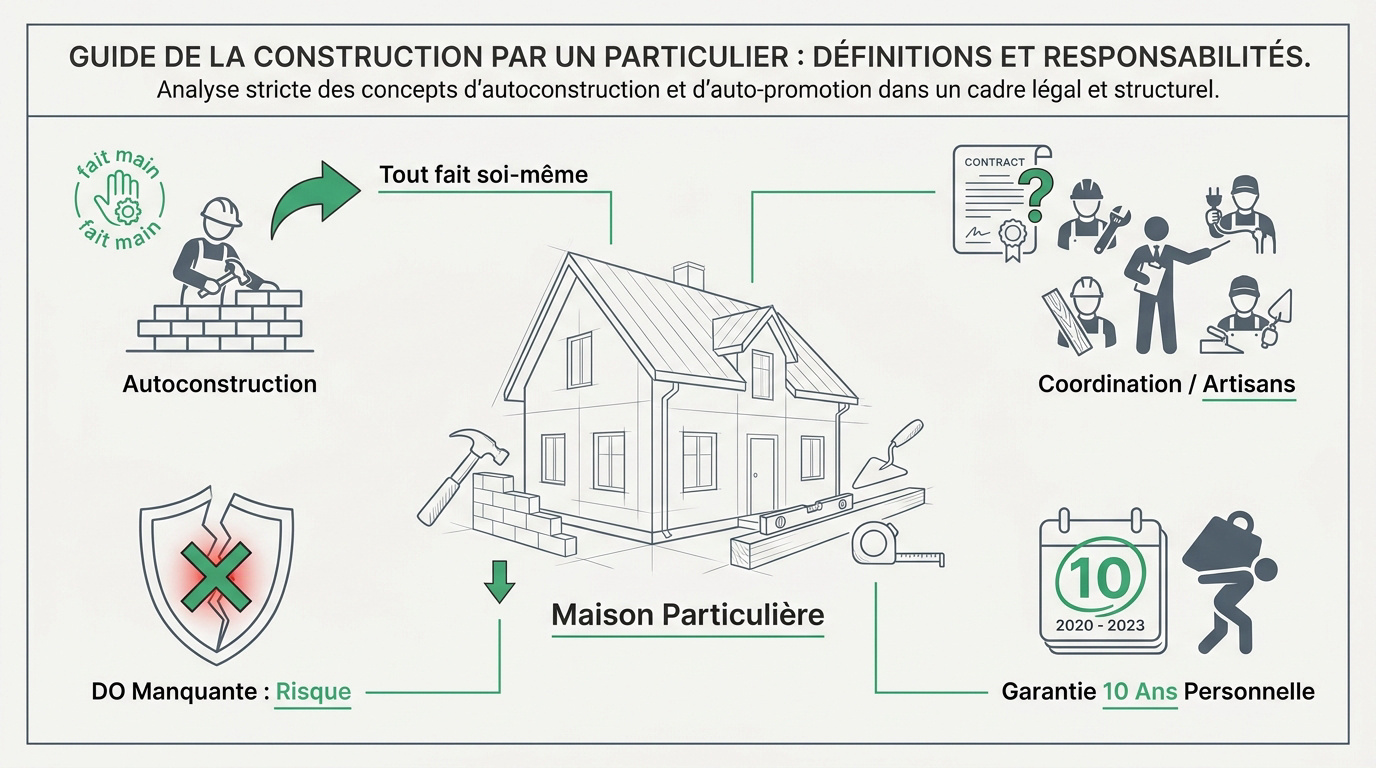 Schéma explicatif des responsabilités lors de l'achat d'une maison construite par un particulier