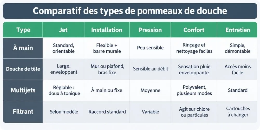 comparatif pommeau douche